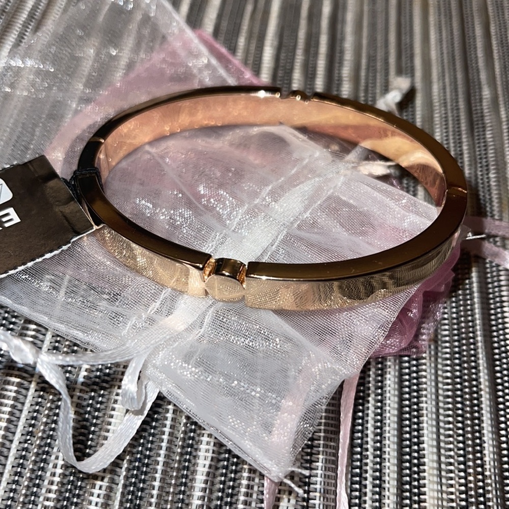 Express Gold Rhinestone Bangle Bracelet - Picture 2 of 5